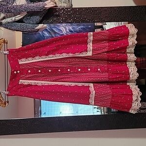 Jessica's Gunnies Victorian Prarie style red skirt